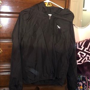 PINK Black Windbreaker